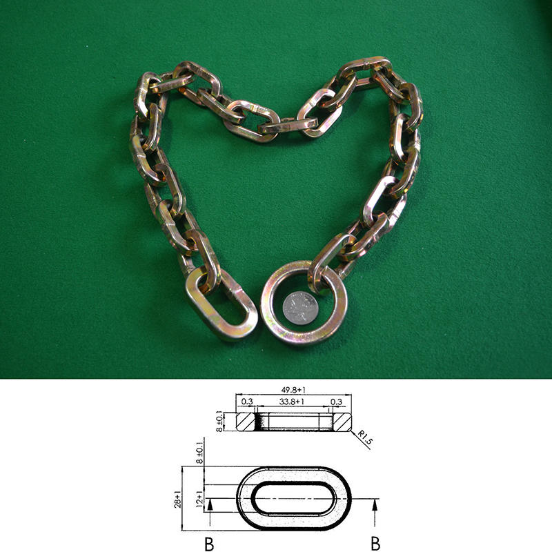 8mm Square Shape Alloy Steel Chain(Hexavalent Chromium Electroplating)
